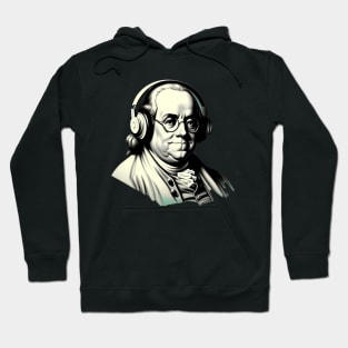 Benjamin Franklin with Retro Headphones Hoodie